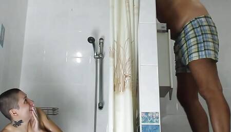 Stepfather caught masturbating stepdaughter, fucks her hard and cum in mouth