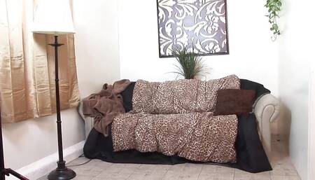 Hot black couple fucking on the couch