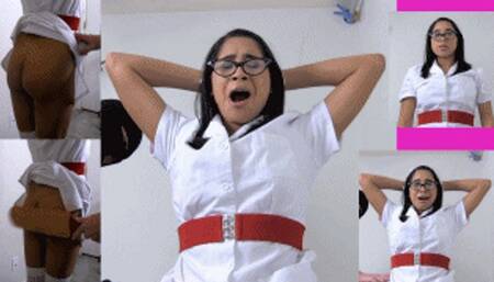 Head Nurse eRica gets her ass spanked & paddled for having sex in the supply closet!