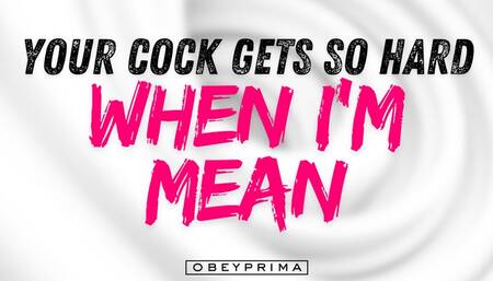 Your Cock Gets So Hard When I'm Mean