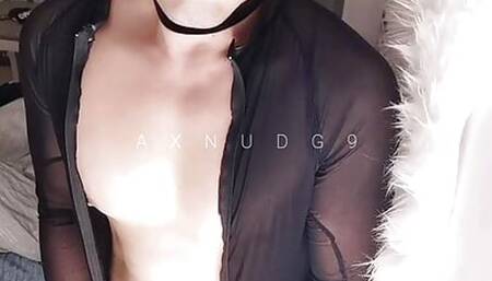 Sexy see-through black silk outfit