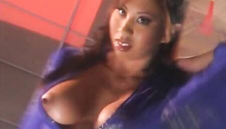 Busty Asian girlfriend Kia likes touching her wet hairy pussy