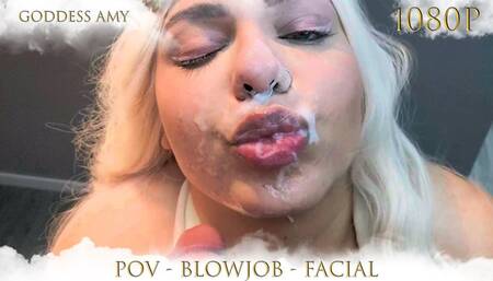POV Hotwife deep blowjob 1080P - Facial