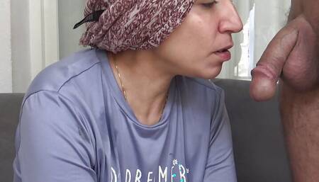 Algerian maid is SHOCKED when she has to clean his dirty cock