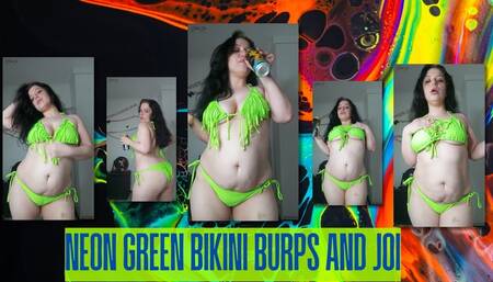 Neon Green Bikini Burps and JOI