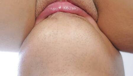 Pussy licking up close and intense sex up to creampie