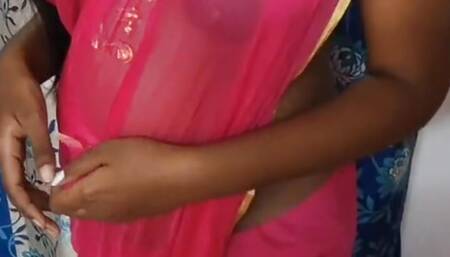 Indian desi aunty show our big natural dark nipples the our brother in law doggy style sex with home