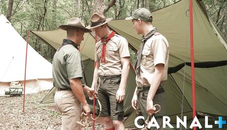 ScoutBoys Hot hung scout leader Jax Thirio fucks two boys in forest
