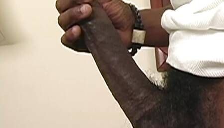 Hot ebony babe fucking on the couch hard