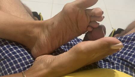 Toying With His Dick On The Couch