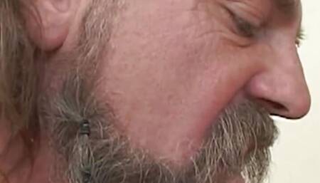 Brunette sweetie Payton loses her lingerie, sucks and rides three massive cocks and a DP