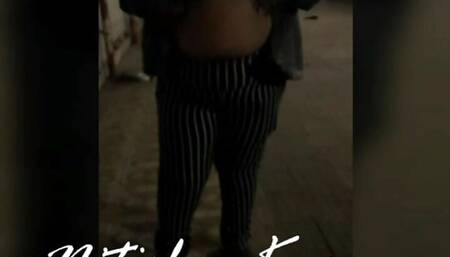 Road Side topless Dare with some trafiic in background