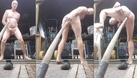 Grandpa Daddy Exhibitionist Big Pole Outdoor Assfucking Sexshow Cumshot