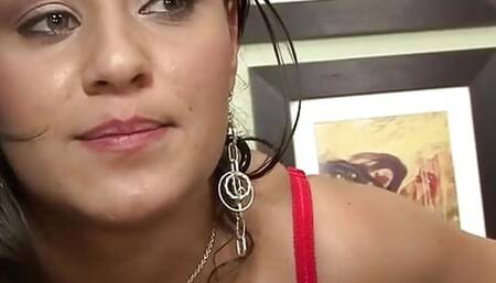 Huge black pole drills this hot brunette