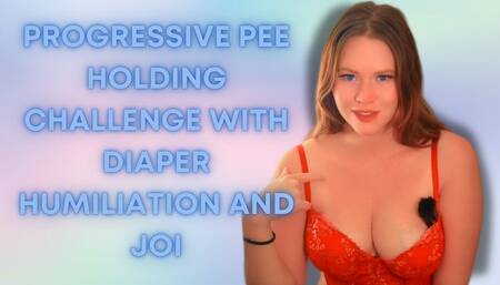 Progressive Pee Holding Challenge with Diaper Humiliation and JOI MP4