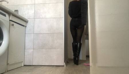 Pantyhose and boots!