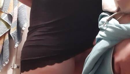 College girls masturbate in a public kitchen in a dorm - Lesbian-illusion