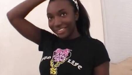 Busty ebony beauty gets finger fucked