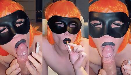 Smoking Sissy Slut Deepthroats Her Step-daddy