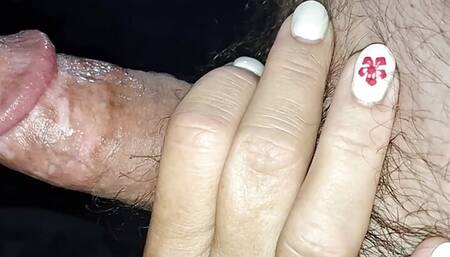 Footsie on the couch turns into a facial on the couch