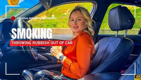 Smoking Throwing Rubbish Out Of The Car