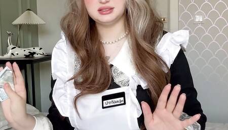 Teen part-time sexy Maid getting caught on web camera in hotel. Dripping wet pussy for extra tip