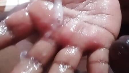 Handjob cumshot of sri lankan couple .