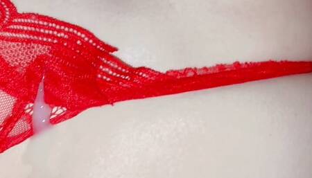 My stepmom in red stockings turned me on and allowed me to stick my into her. I finished right on her spiu and red panties.