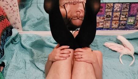 Cum Covered Bunnygirl Plays with Herself