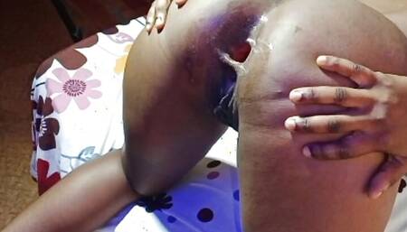 Girls Ass Left Wide Open After Stuffing It with a Huge Dick