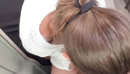 Deepthroat and ride in the truck, in a parking lot, everyone sees