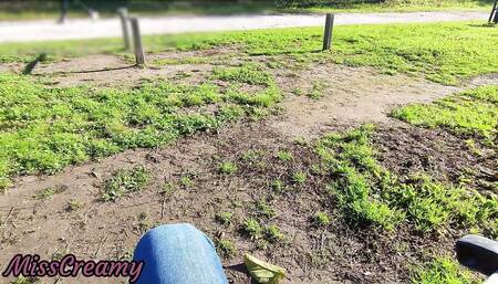 FLASHING my COCK in front a everyone in a PUBLIC PARK and my STEPDAUGHER HELPS me CUMSHOT - REAL SEX RISKY