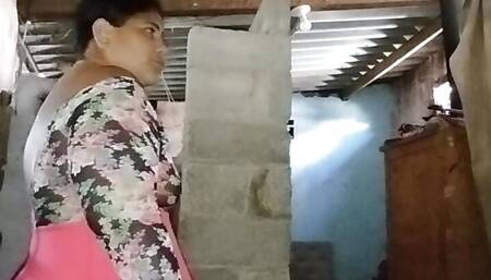 My husband hired a bricklayer and he ends up fucking my big pussy until he cums on my big ass