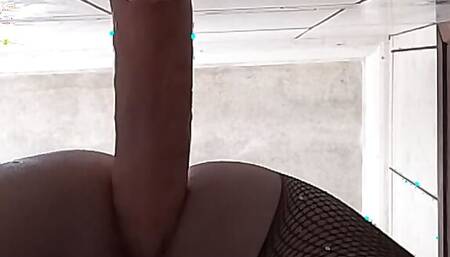 Stuffing my ass with a big dildo