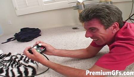 Blonde Big Tits Babe Heather Pink Rides the Sybian to Orgasm