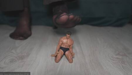 Tiny Slave play him with my feet 1 - foot worship - nylon worship - sweaty feet