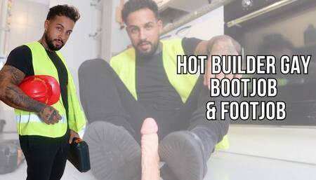 Builder gay bootjob and footjob - Lalo Cortez
