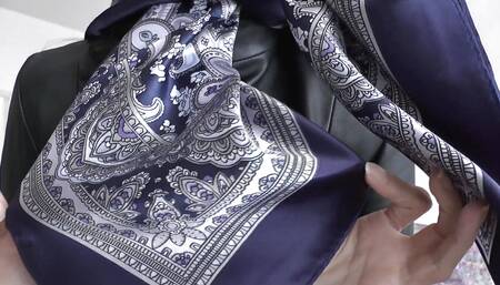 Lady Victoria Valente Satin Headscarves Fashion Show, Leather and Satin, Scarf Queen