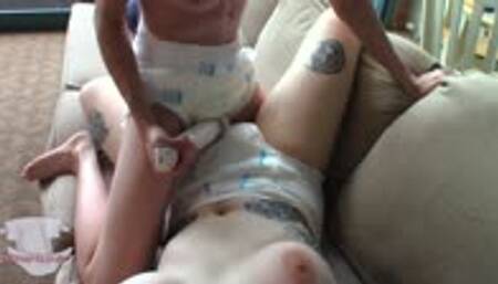 Two Diaper Girls, One Vibrator POV