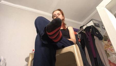 Smelly socks teasing!
