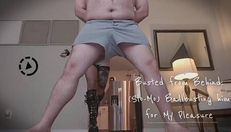 Busted from Behind: (Slo-Mo) Ballbusting him for My Pleasure 4k - watch Ditria Rose bust him over and over!