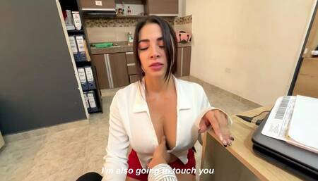 Hot Secretary Tries to Earn a Raise by Showing off Her Big Tits and Fucking t...