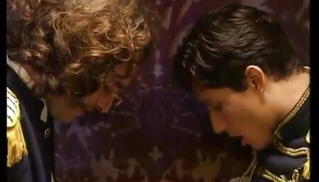 Gorgeous Redhaired Beauty Milly D'abbraccio Jollies Along with Two Young Officers