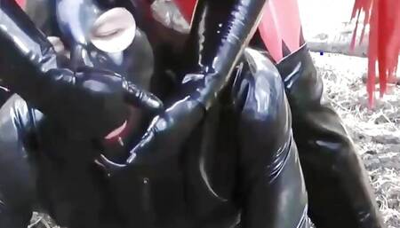 Femdom Latex Rubber Facesitting and Humiliation. Arya Grander.