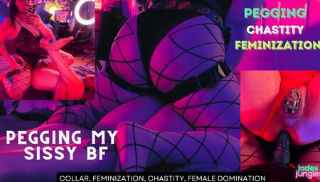 Feminizing my Boyfriend & Making her love cock! Pegging & Chastity