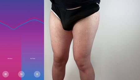 Massive cock cum explosion in tight hot pants