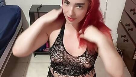 Trans girl riding her toy - Charlotte Kayle