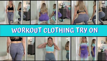 Sexy Blonde MILF Gym Workout Clothes Try On - TabithaXXX