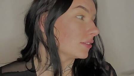 Big tit British girl friend relaxes you after working late