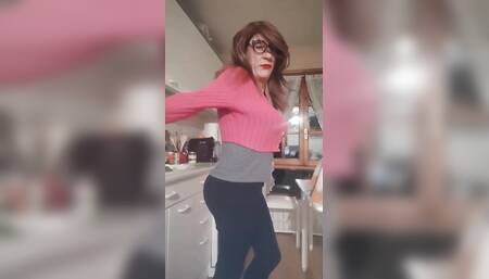 Crossdresser Boy Dressed as Busty Woman